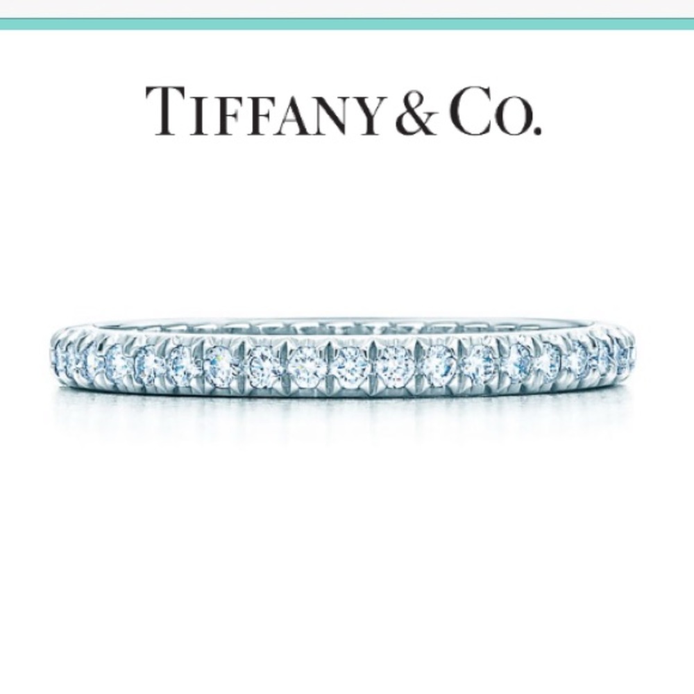 Tiffany & Co Soleste Full Eternity Diamond Band in Platinum. Size 6.